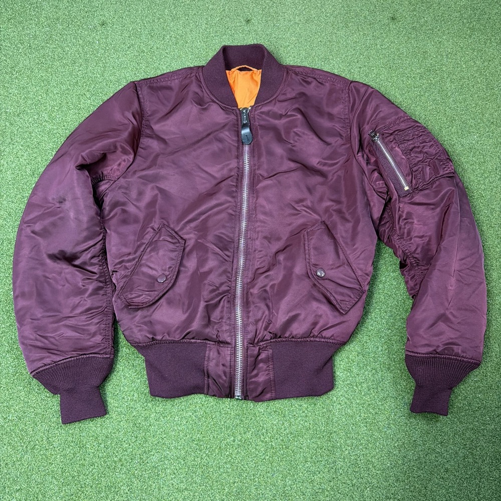 Alpha Industries Flyer 's Jacket Reversible Burgundy Nylon XS MIL-J82790J